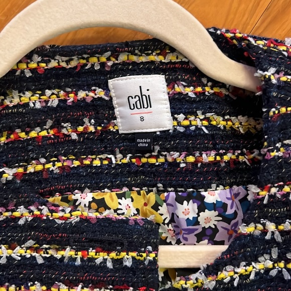 NWOT CAbi #5660 SZ 8 Headline Topper Button-Down Coat in Multi Stripe - Picture 9 of 10